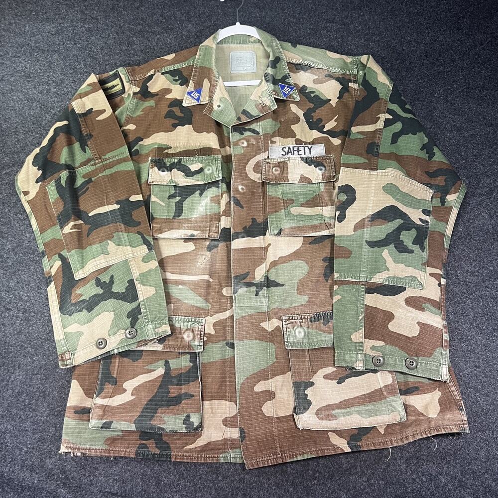 US Army M81 Woodland Camo Combat BDU Hot Weather Coat/Jacket Large X-Long